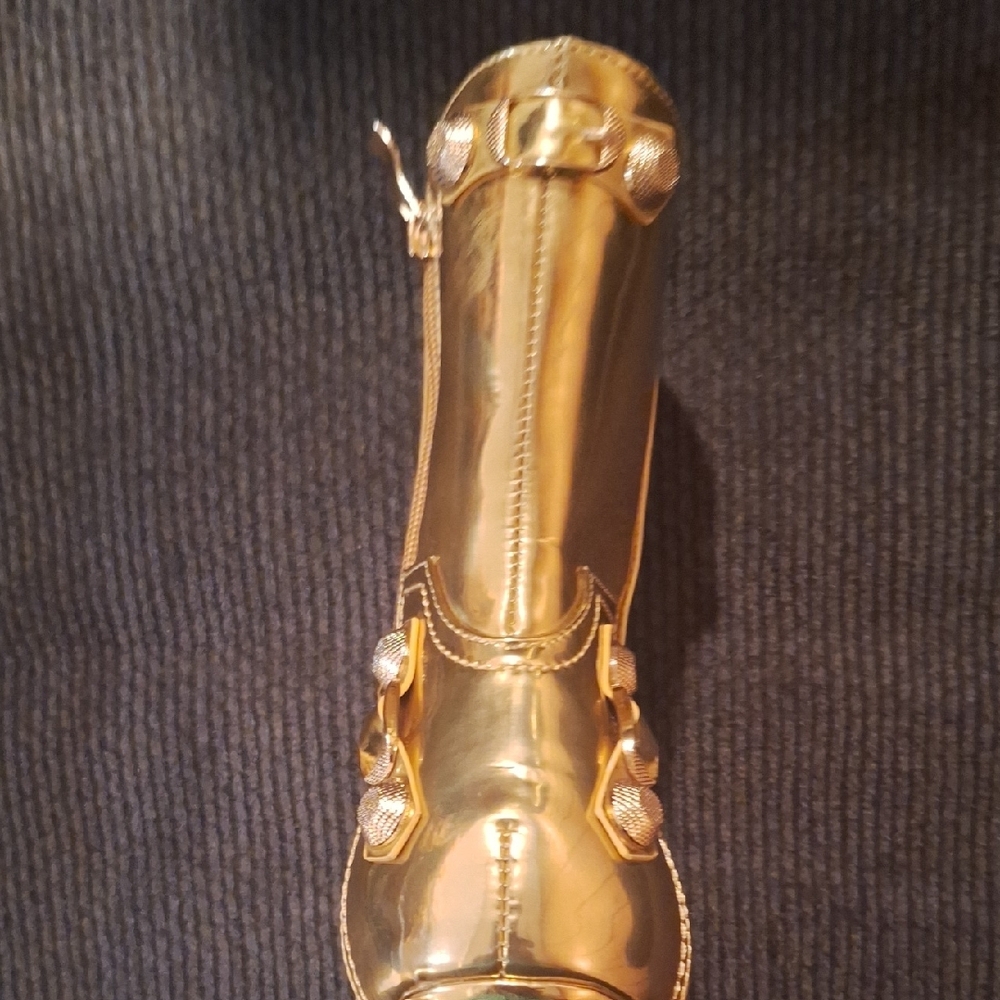 Azalea Wang Metallic Gold Ankle Boots - Picture 6 of 10